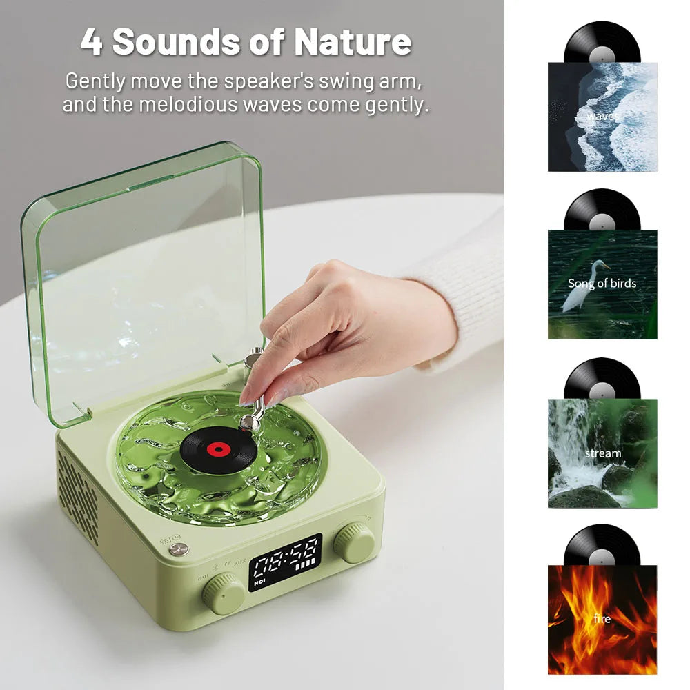 Retro Turntable Speaker Stereo Sound Projection Lamp