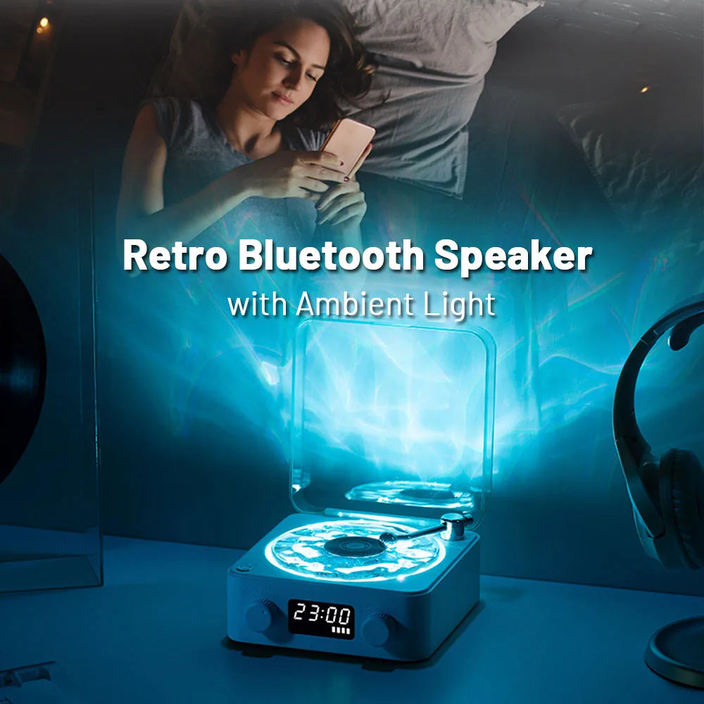 Retro Turntable Speaker Stereo Sound Projection Lamp