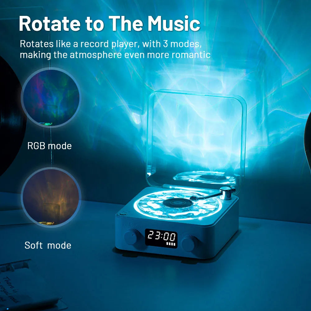 Retro Turntable Speaker Stereo Sound Projection Lamp