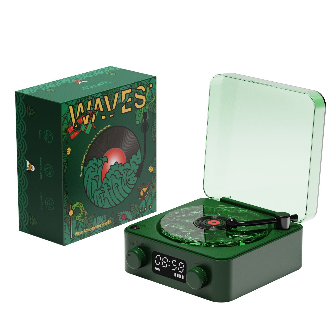 Retro Turntable Speaker Stereo Sound Projection Lamp